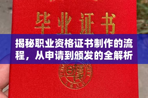 祁阳揭秘职业资格证书制作的流程，从申请到颁发的全解析